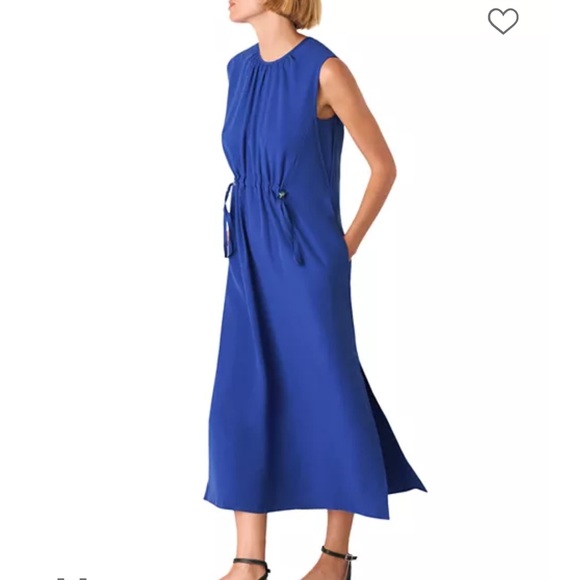 Whistles Blue Ruched Drawstring Sundress - Picture 5 of 9